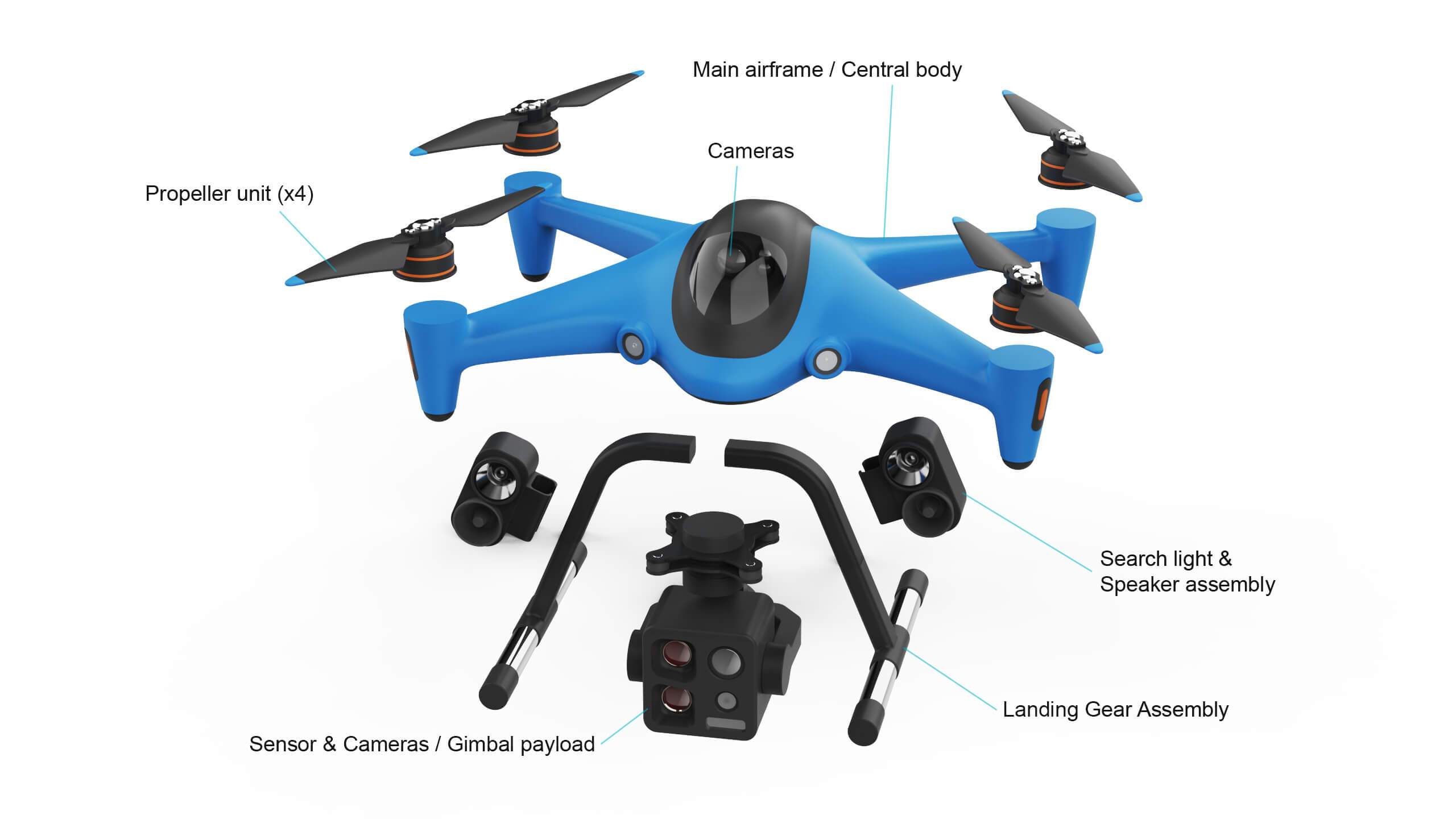 Industrial Search and Rescue Drone Concept 3D Model