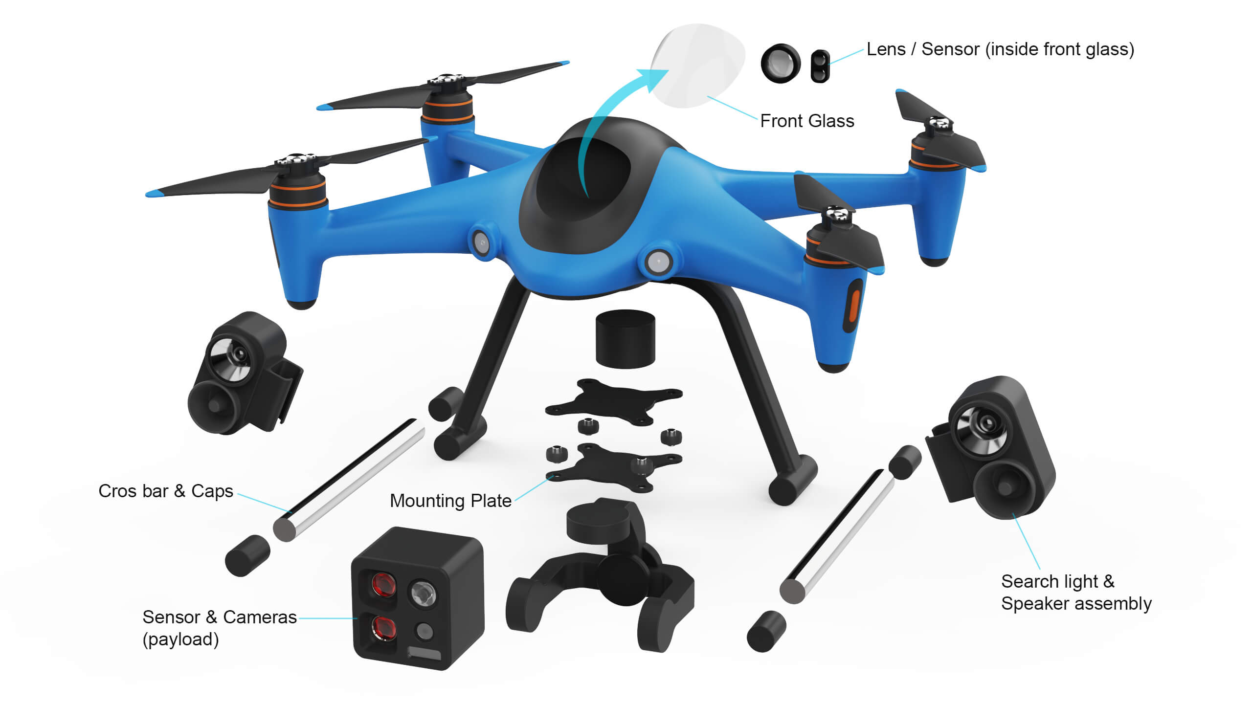 Industrial Search and Rescue Drone Concept 3D Model