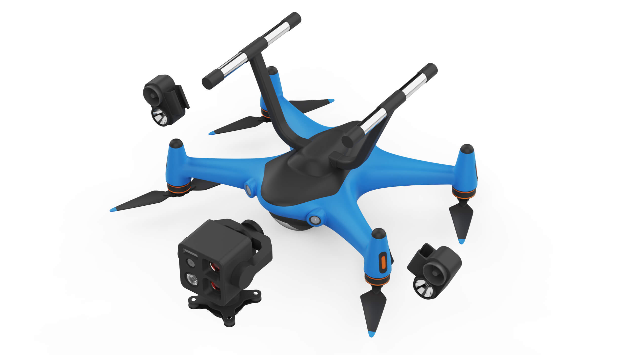 Industrial Search and Rescue Drone Concept 3D Model