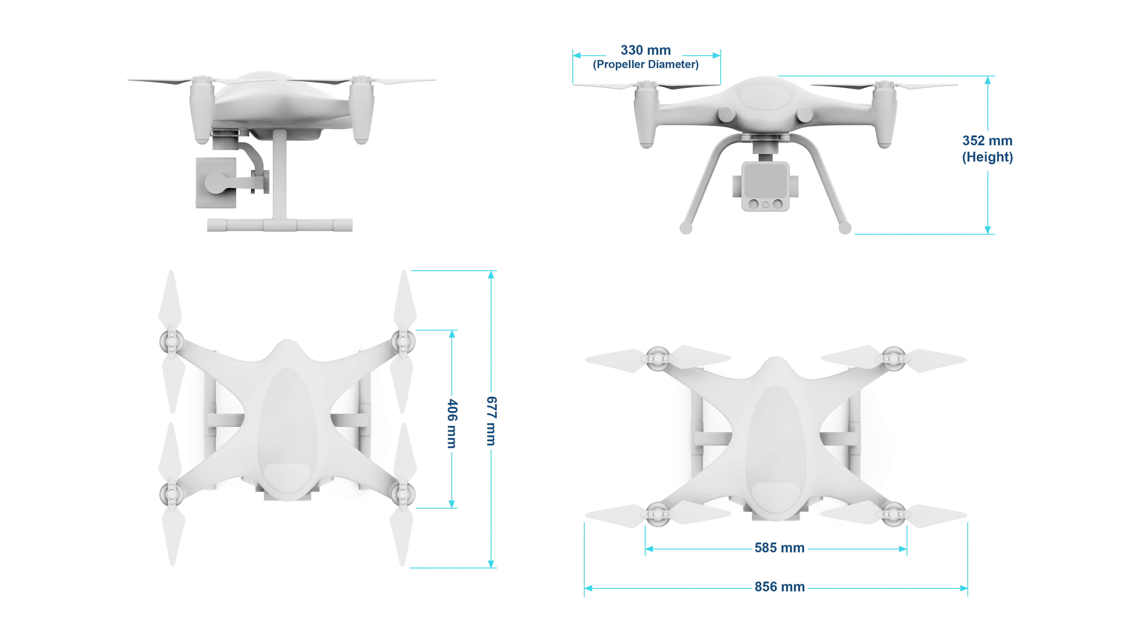 Industrial Survey and Mapping Drone Concept 3D Model