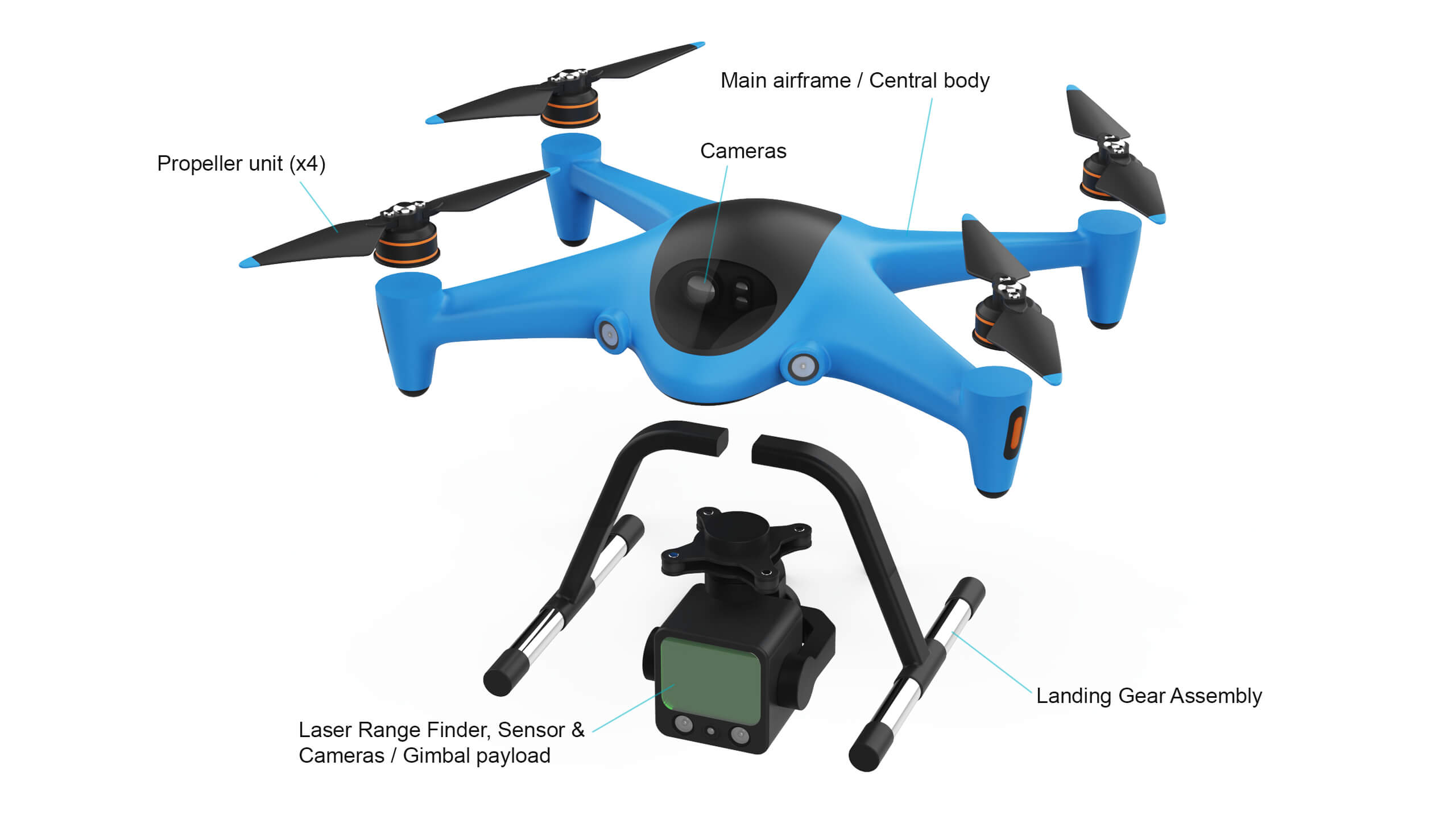 Industrial Survey and Mapping Drone Concept 3D Model