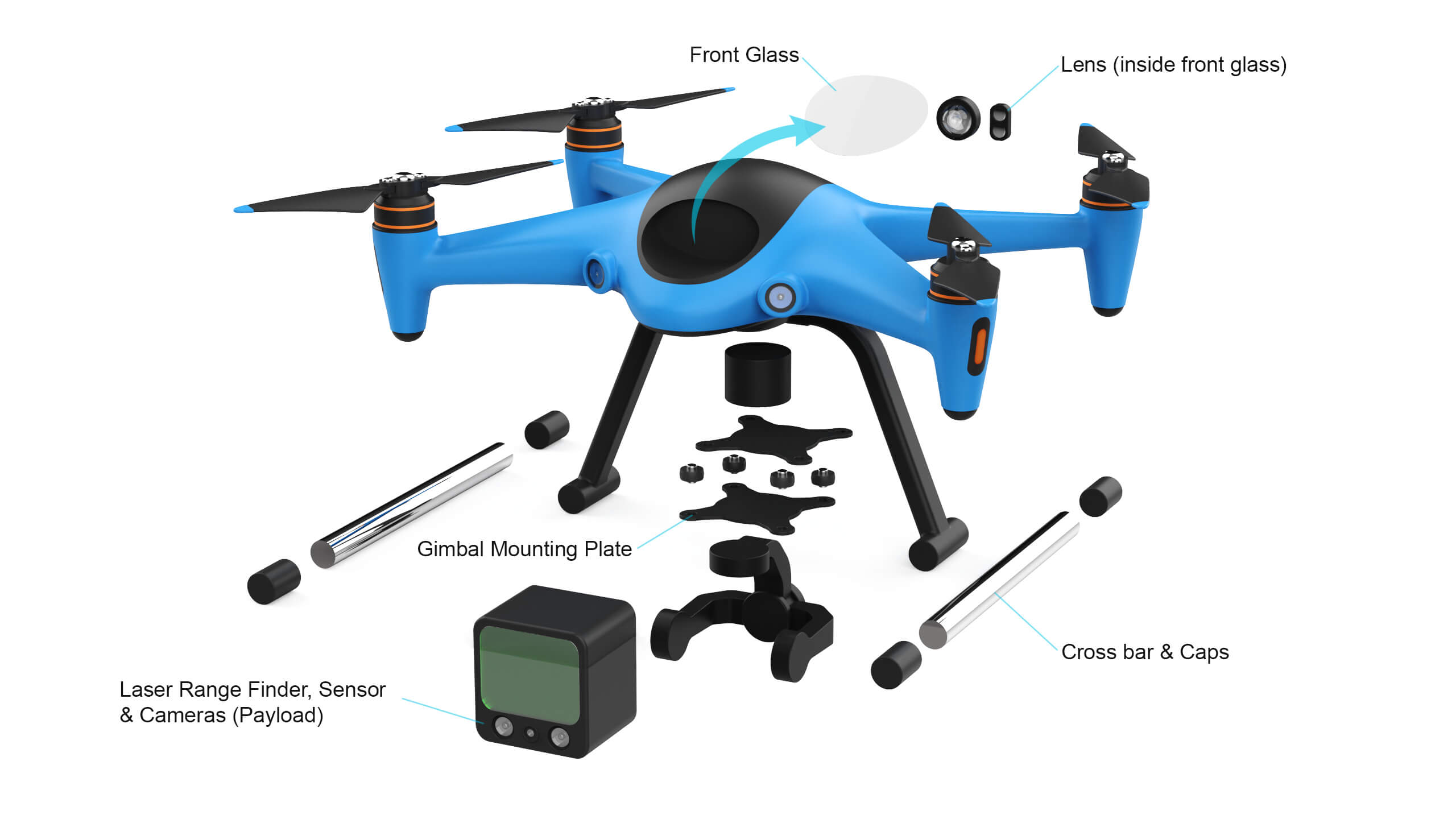 Industrial Survey and Mapping Drone Concept 3D Model