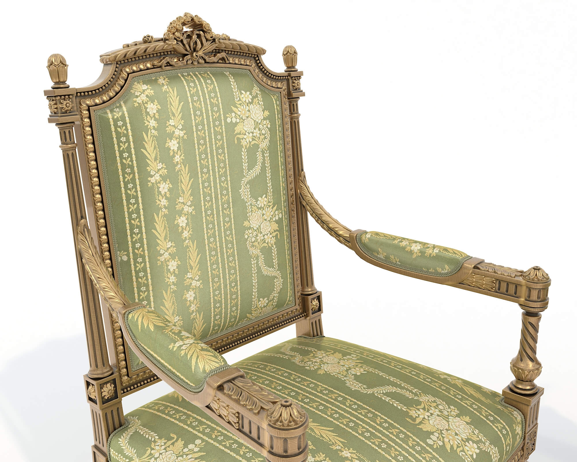 Classic European Style Coffee Table and Armchair 38 3D Model