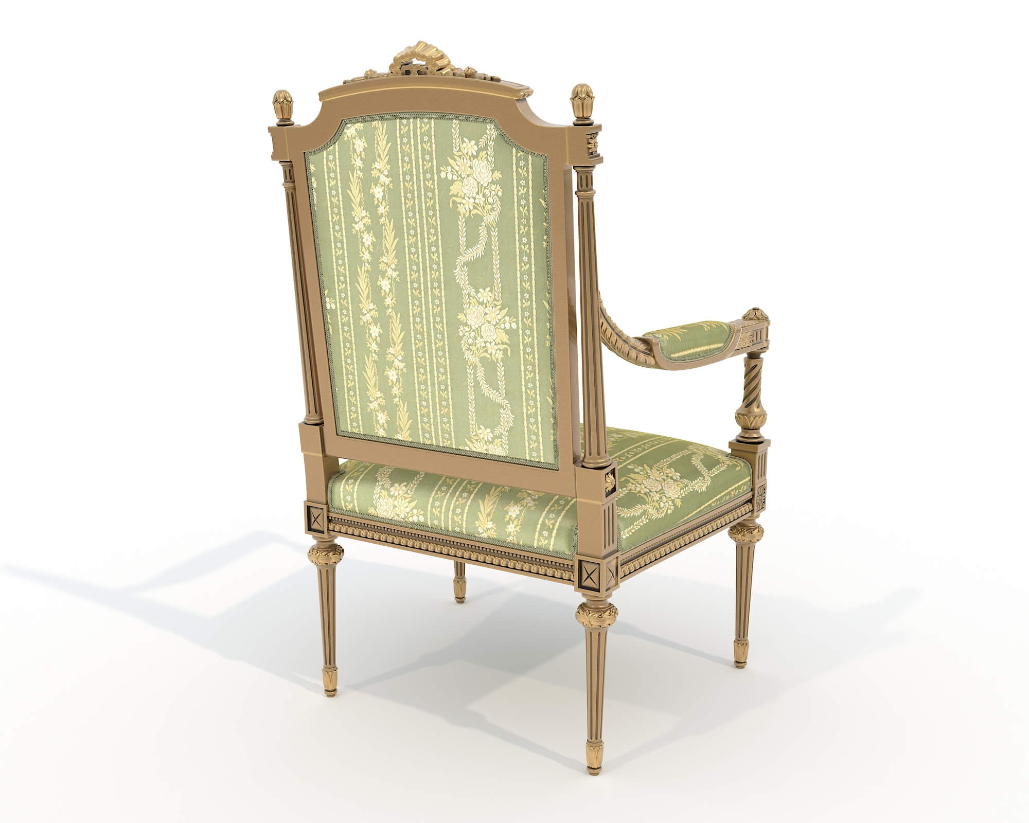 Classic European Style Coffee Table and Armchair 38 3D Model