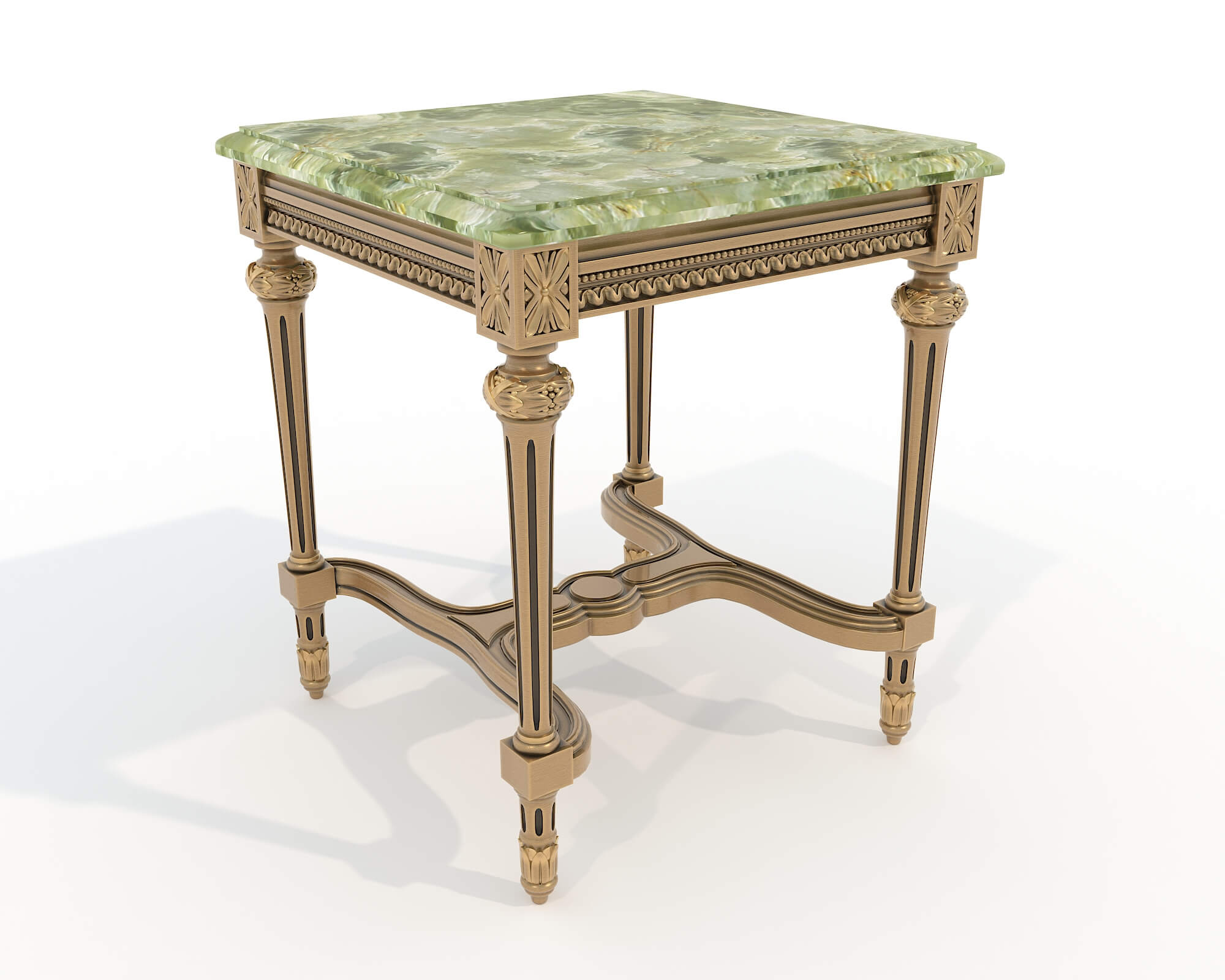 Classic European Style Coffee Table and Armchair 38 3D Model