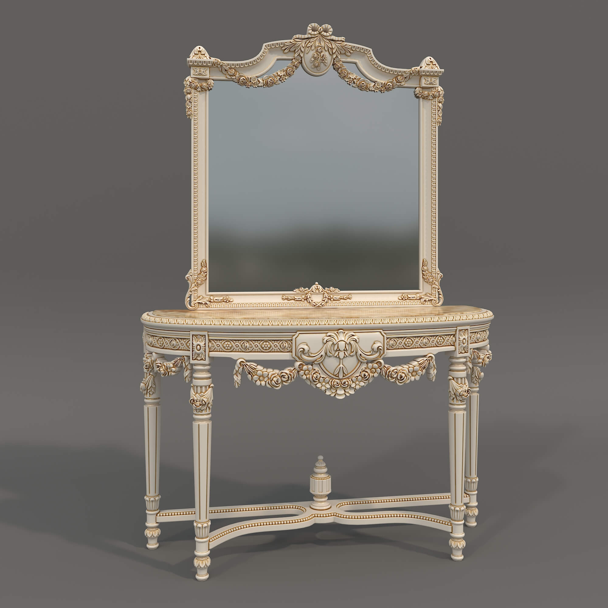 Classic European Style Console Table 23 3D Model