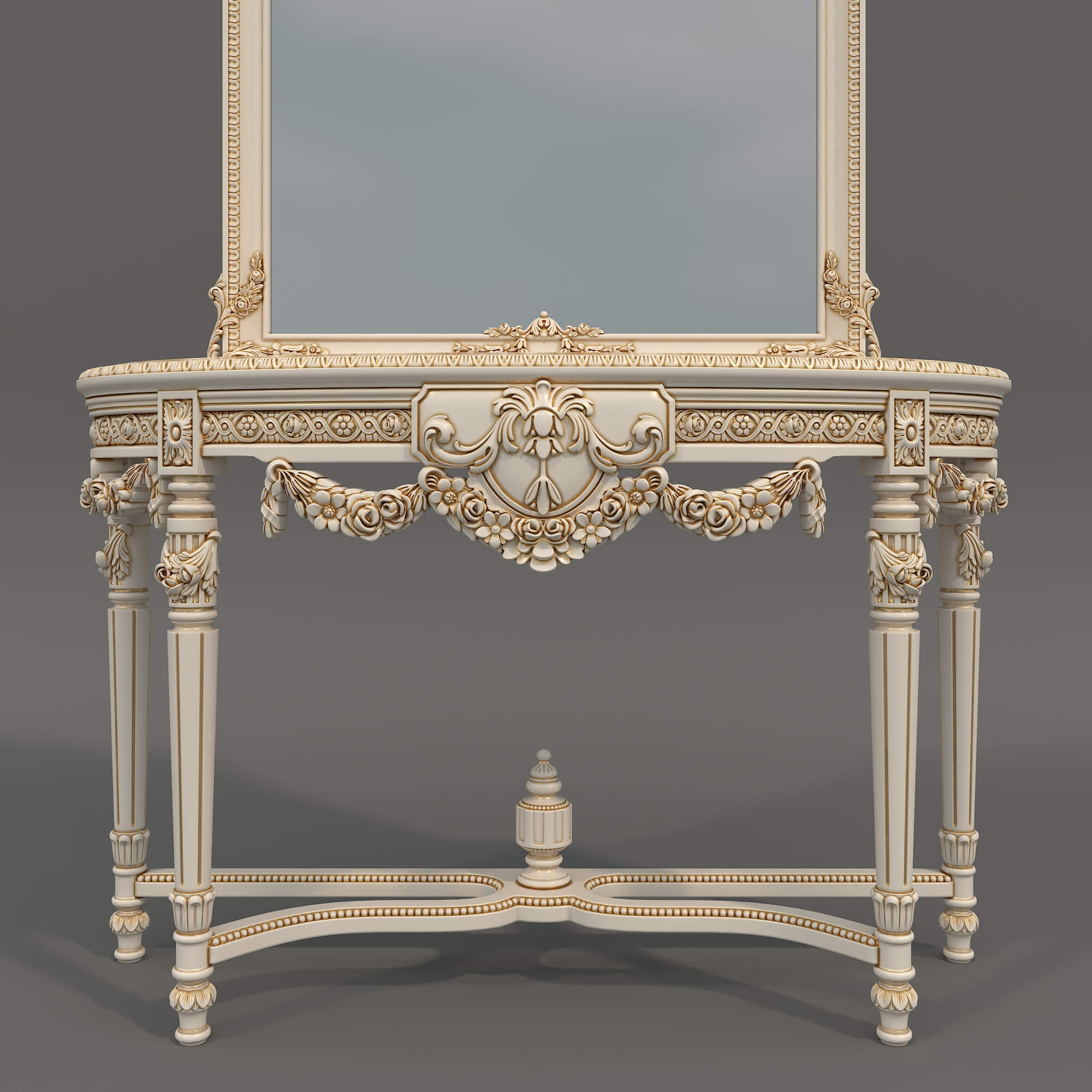 Classic European Style Console Table 23 3D Model