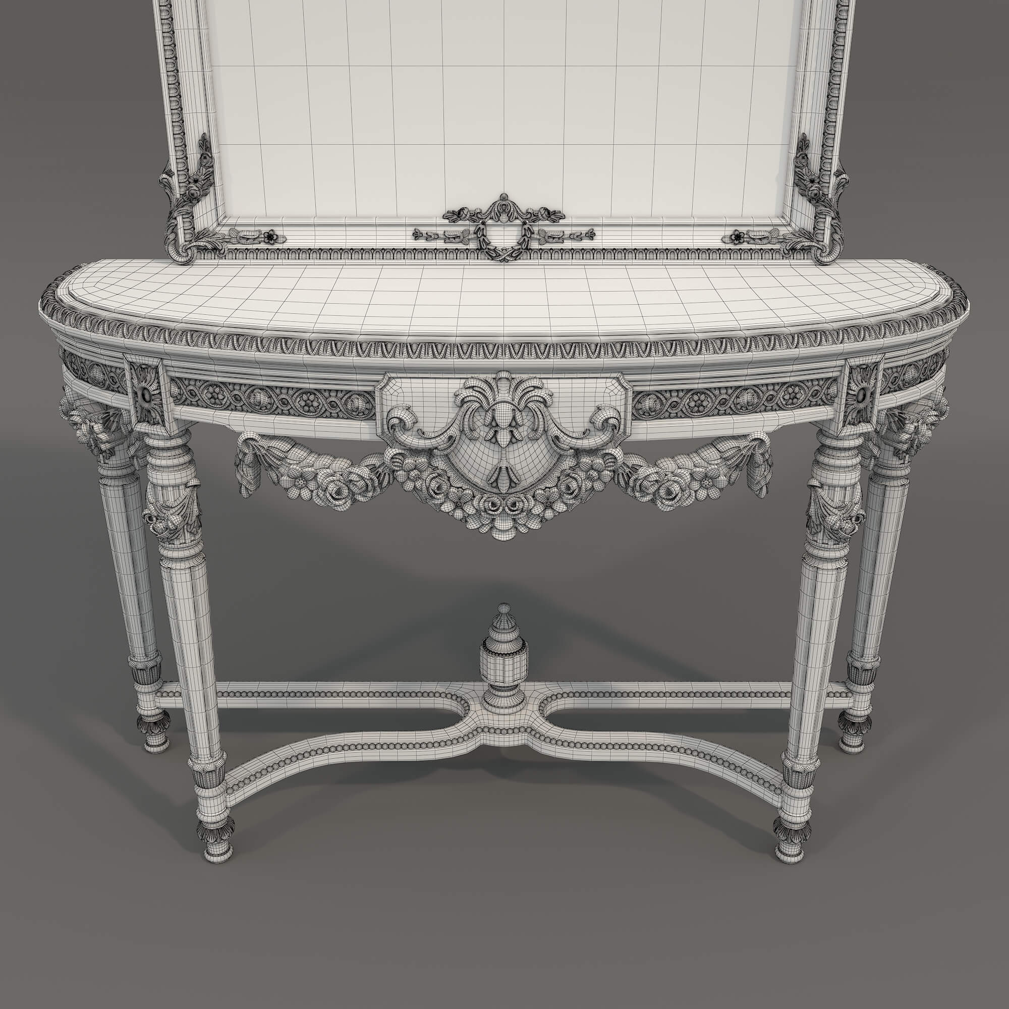 Classic European Style Console Table 23 3D Model