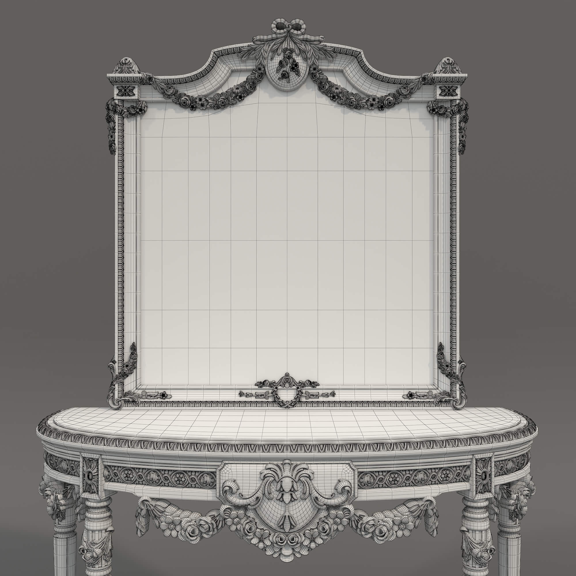 Classic European Style Console Table 23 3D Model