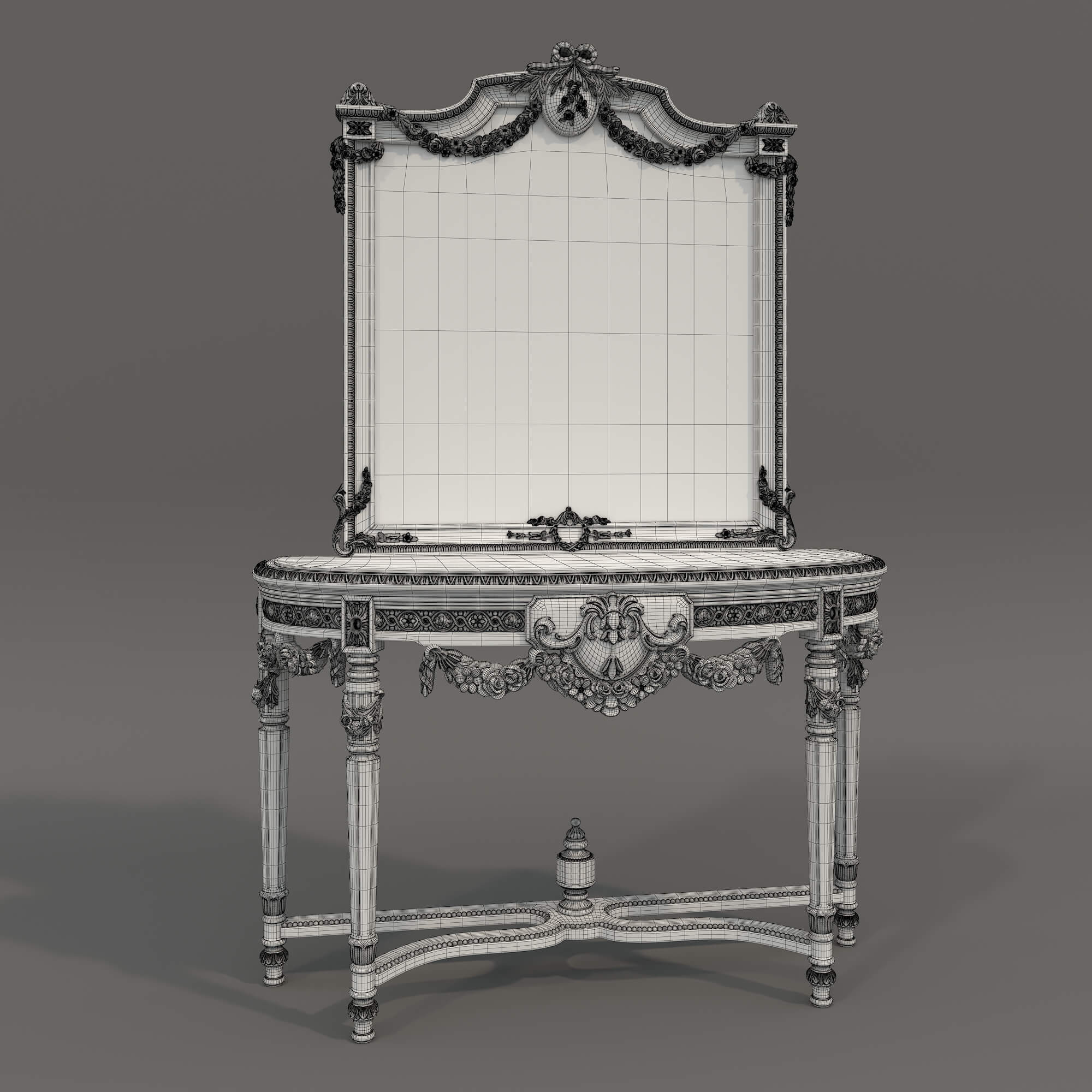 Classic European Style Console Table 23 3D Model