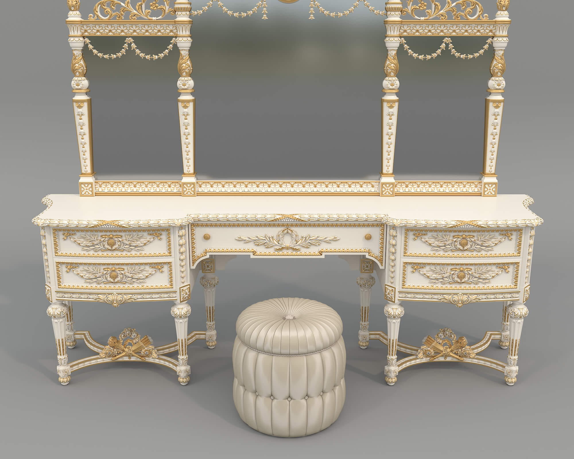 Classic Royal Baroque Vanity Set 6 3D Model