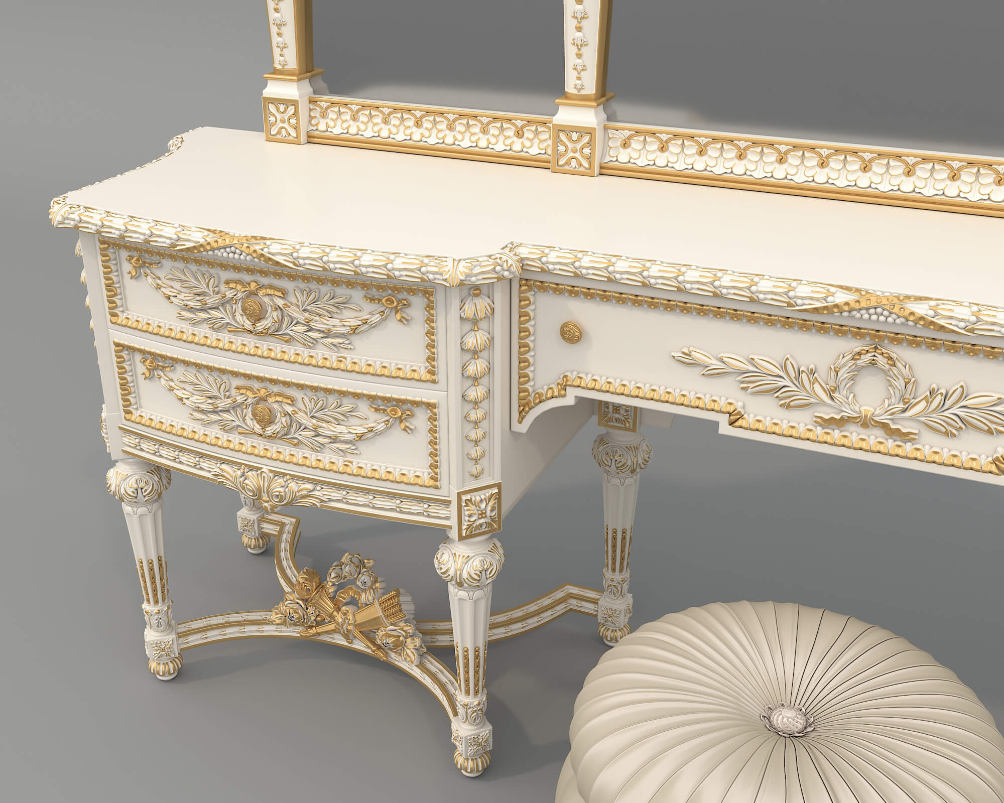 Classic Royal Baroque Vanity Set 6 3D Model