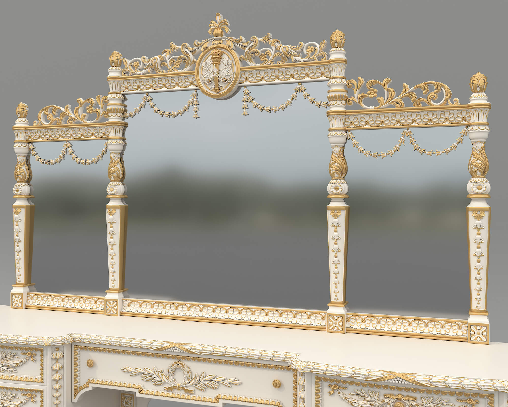 Classic Royal Baroque Vanity Set 6 3D Model