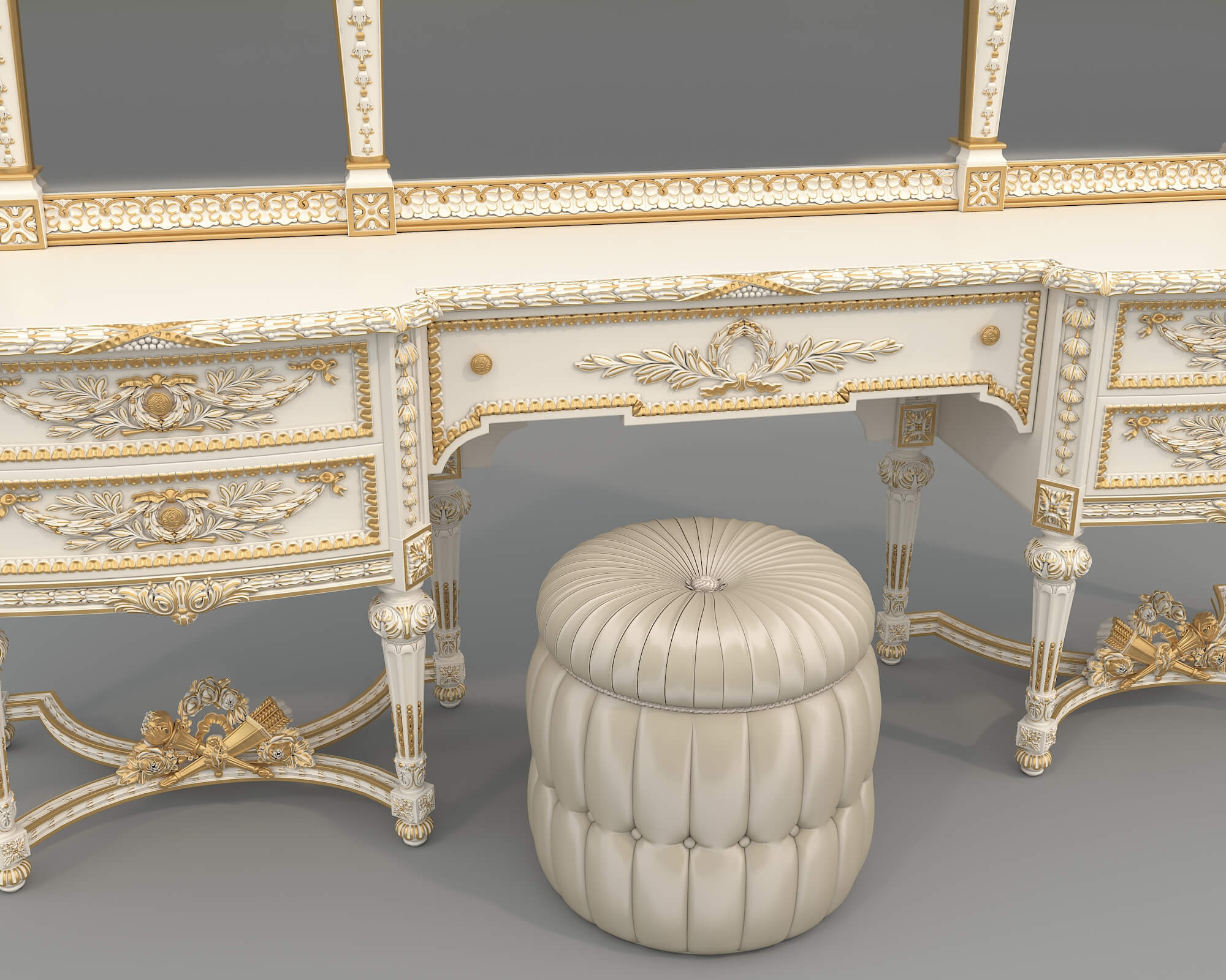 Classic Royal Baroque Vanity Set 6 3D Model