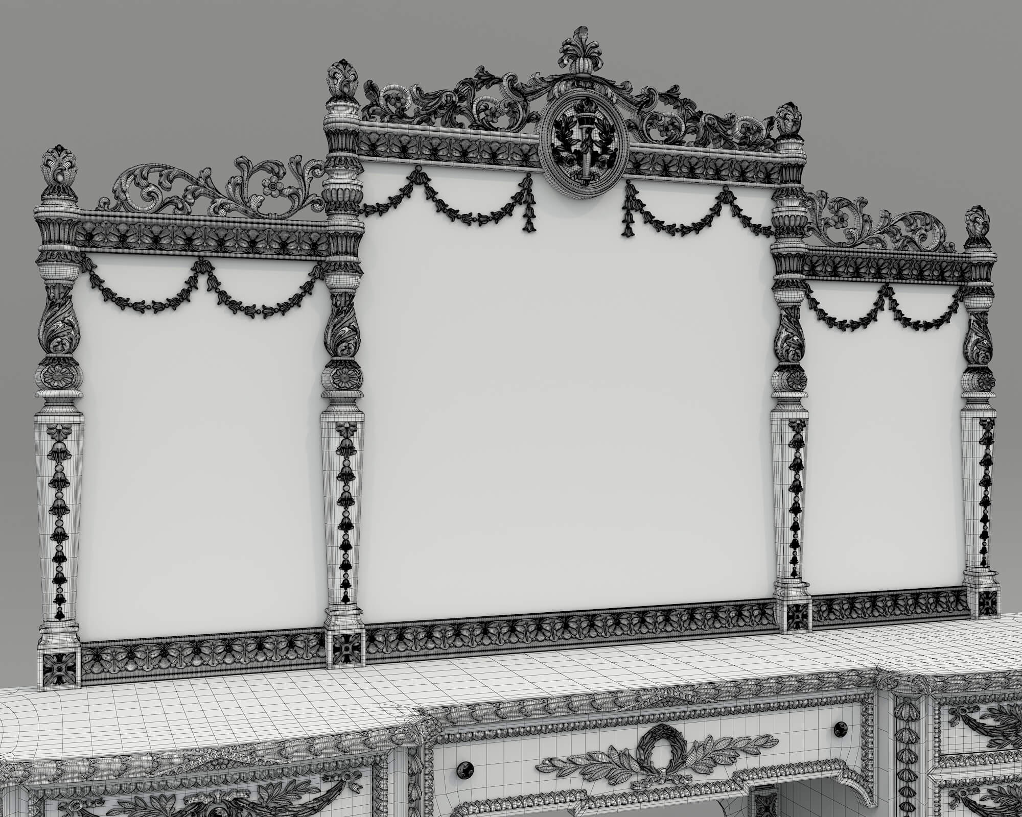 Classic Royal Baroque Vanity Set 6 3D Model