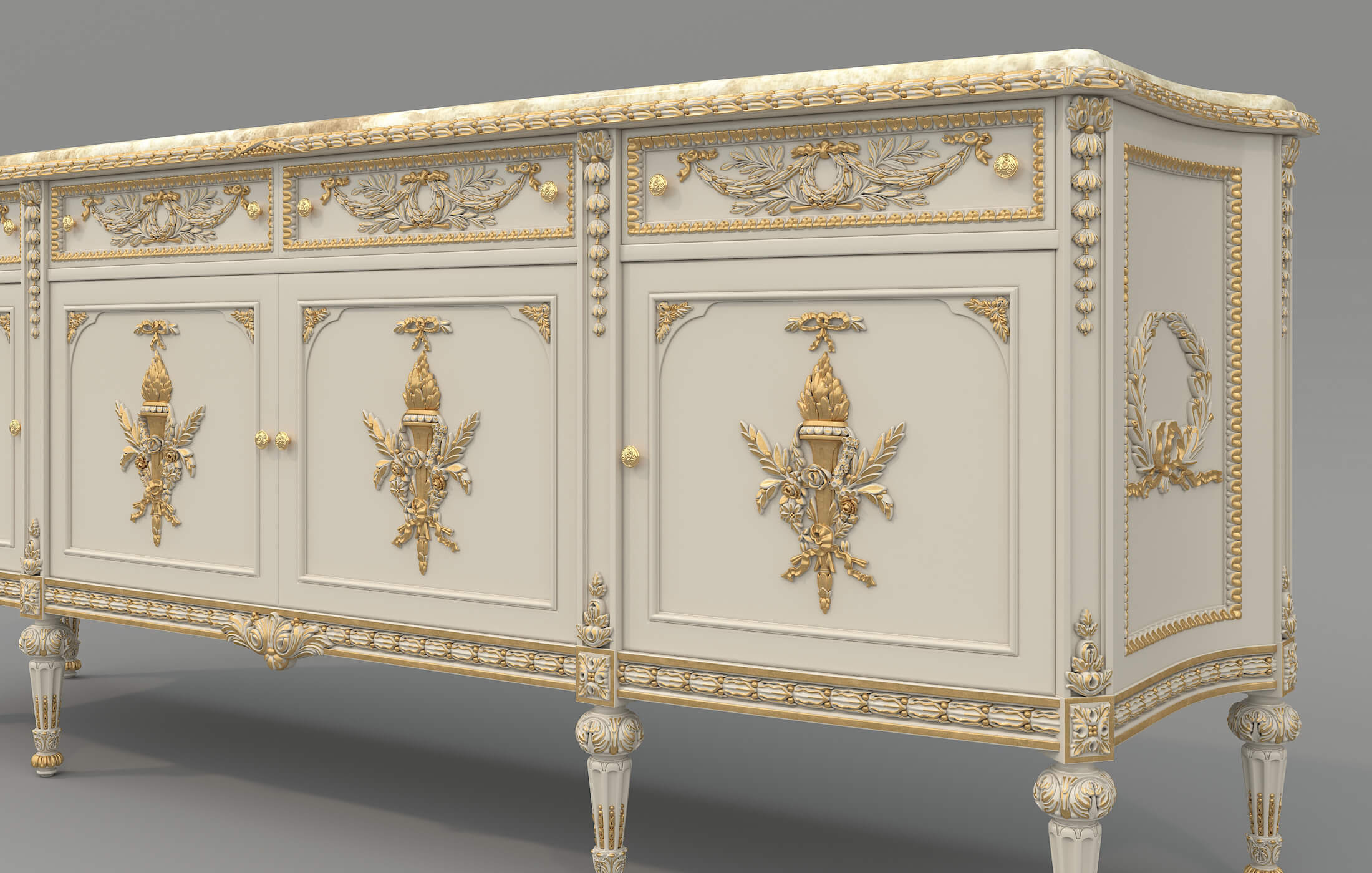 Classic Royal Sideboard 4 3D Model