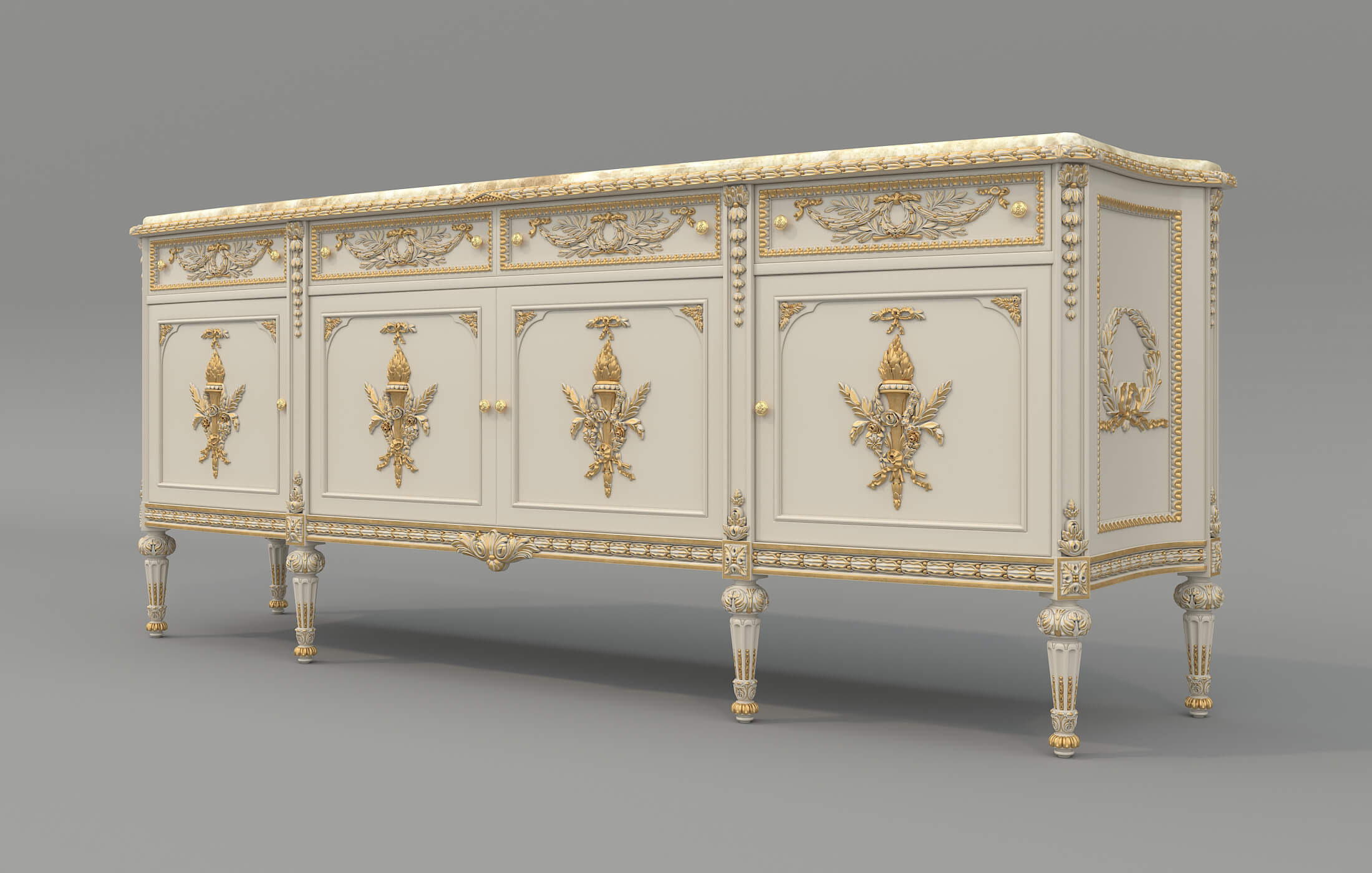 Classic Royal Sideboard 4 3D Model