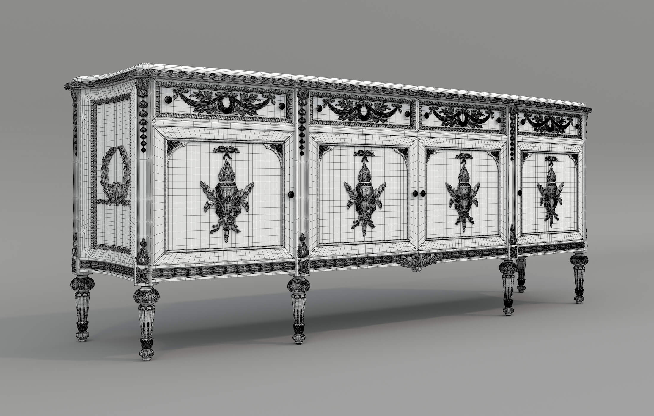 Classic Royal Sideboard 4 3D Model