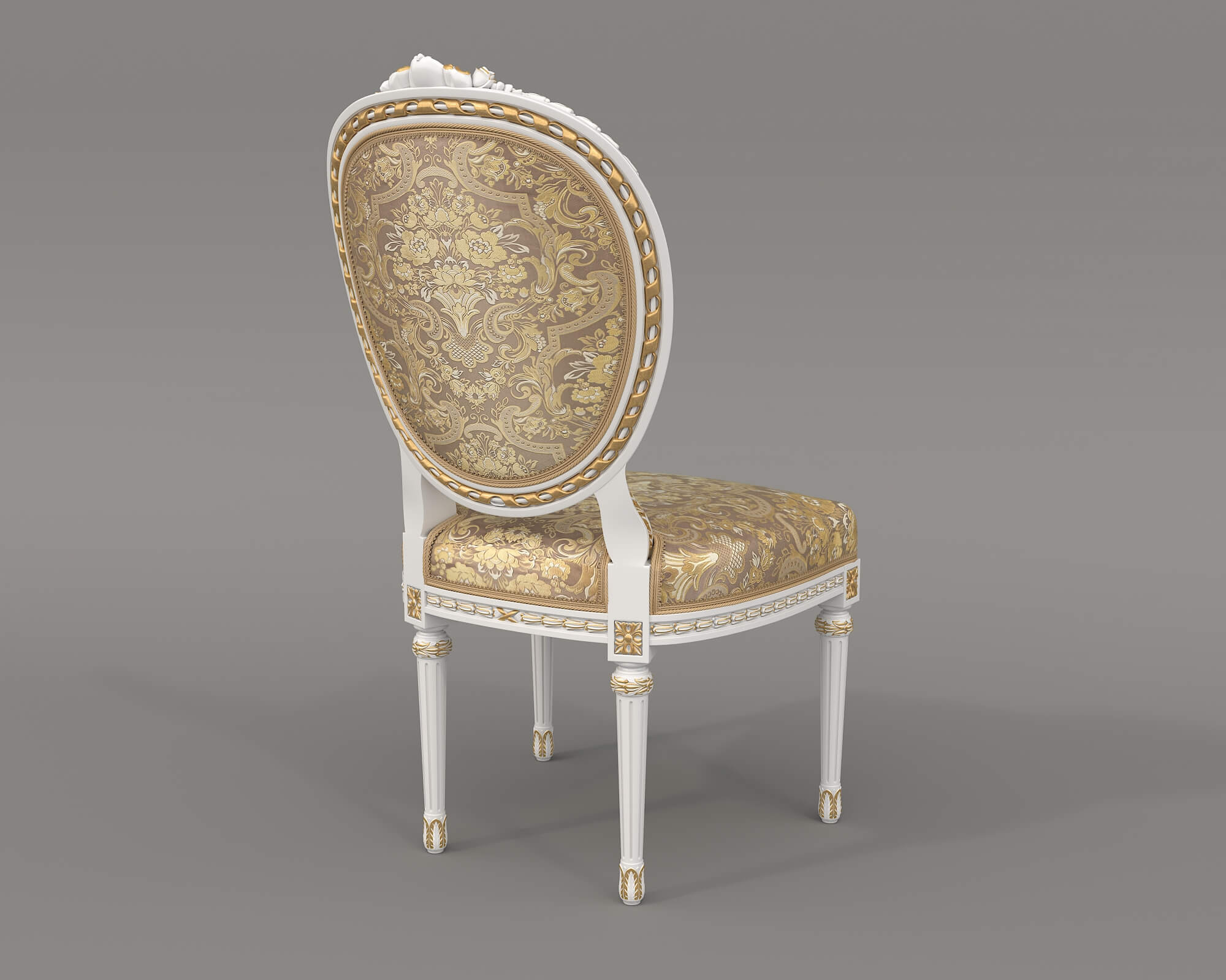 French Rococo Luxury Dining Set 2 3D Model