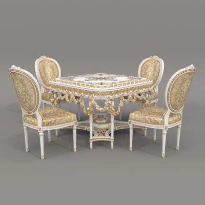 French Rococo Luxury Dining Set 2