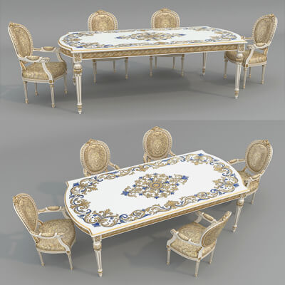 French Rococo Luxury Dining Set