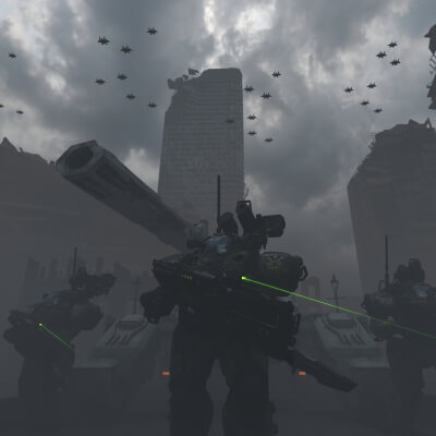 Armoured Column 3D Wallpaper