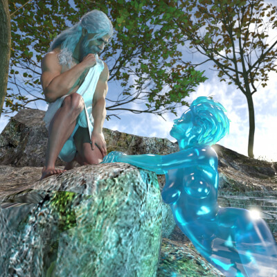 Perchance a nymph 3D Wallpaper