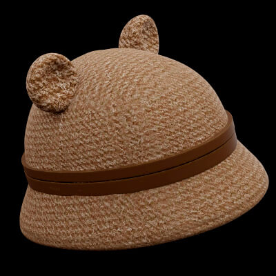Brown Bear Ear Cloche Hat