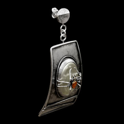 Earring with Spider Gem