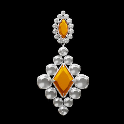 Orange Chandelier Earring