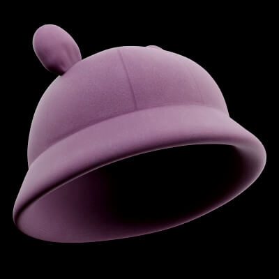 Purple Bear Ear Bucket Hat