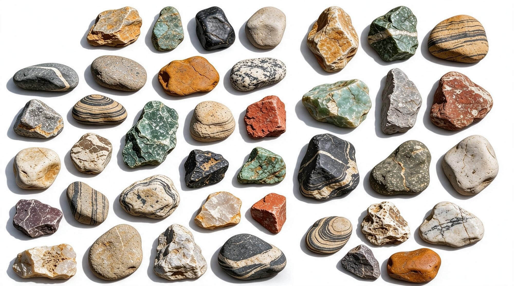 Assorted Natural River Stones Pebbles Pack 3d Model 3D Model