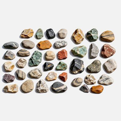 Assorted Natural River Stones Pebbles Pack 3d Model