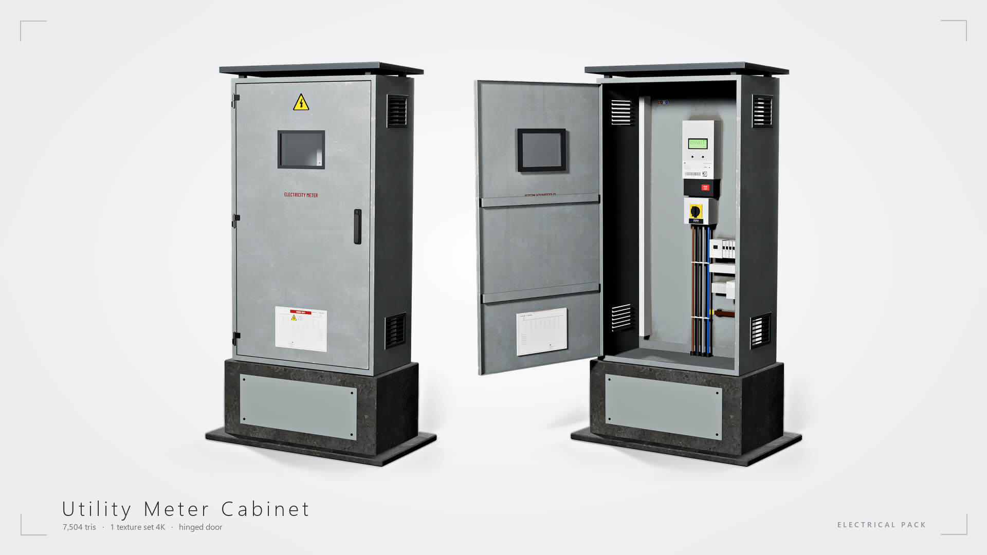 Electrical Utility Transformer Box Pack 3D Model