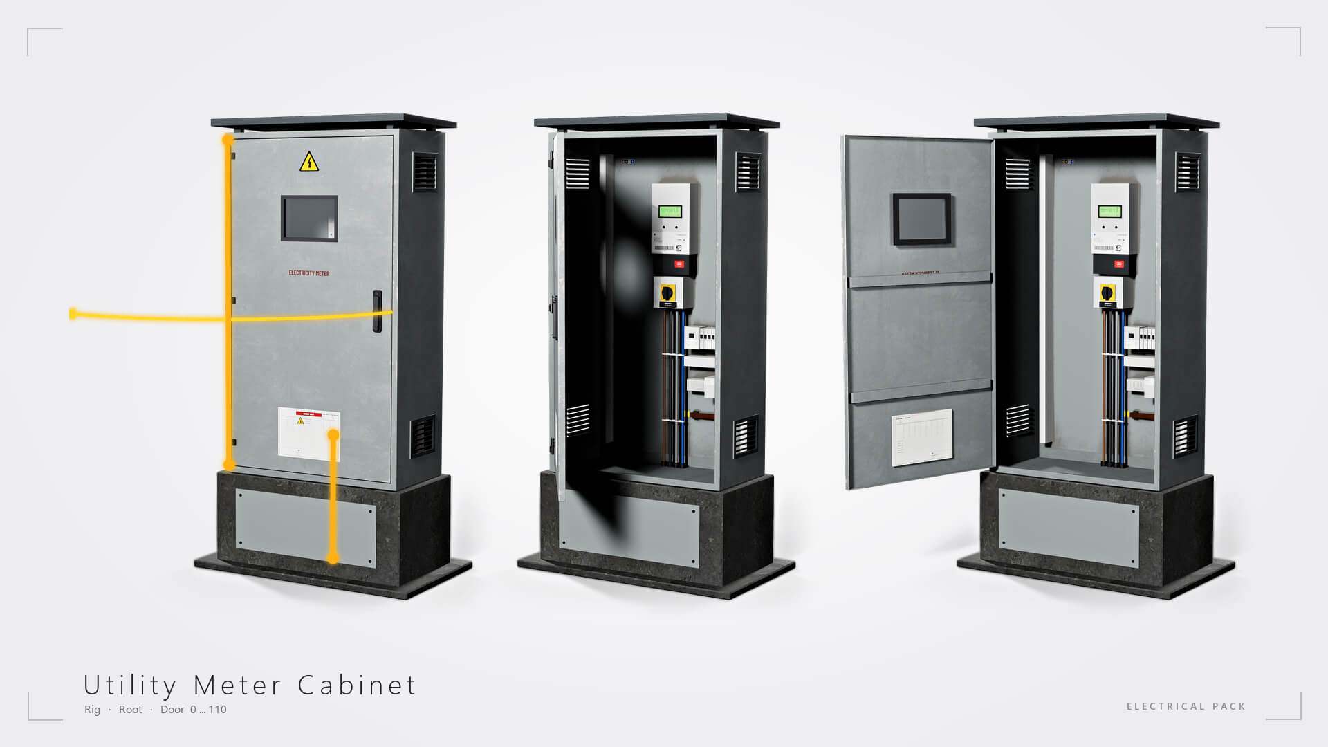 Electrical Utility Transformer Box Pack 3D Model
