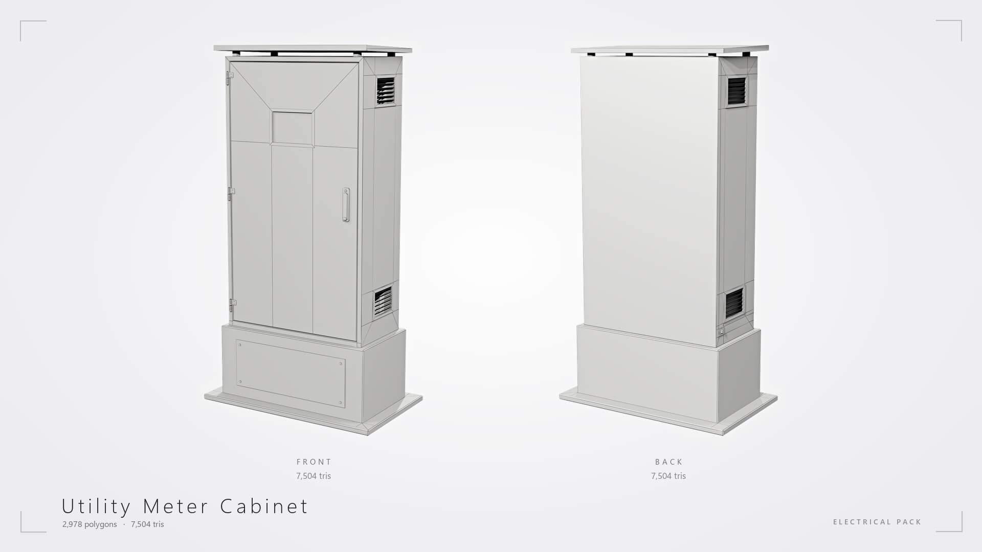 Electrical Utility Transformer Box Pack 3D Model