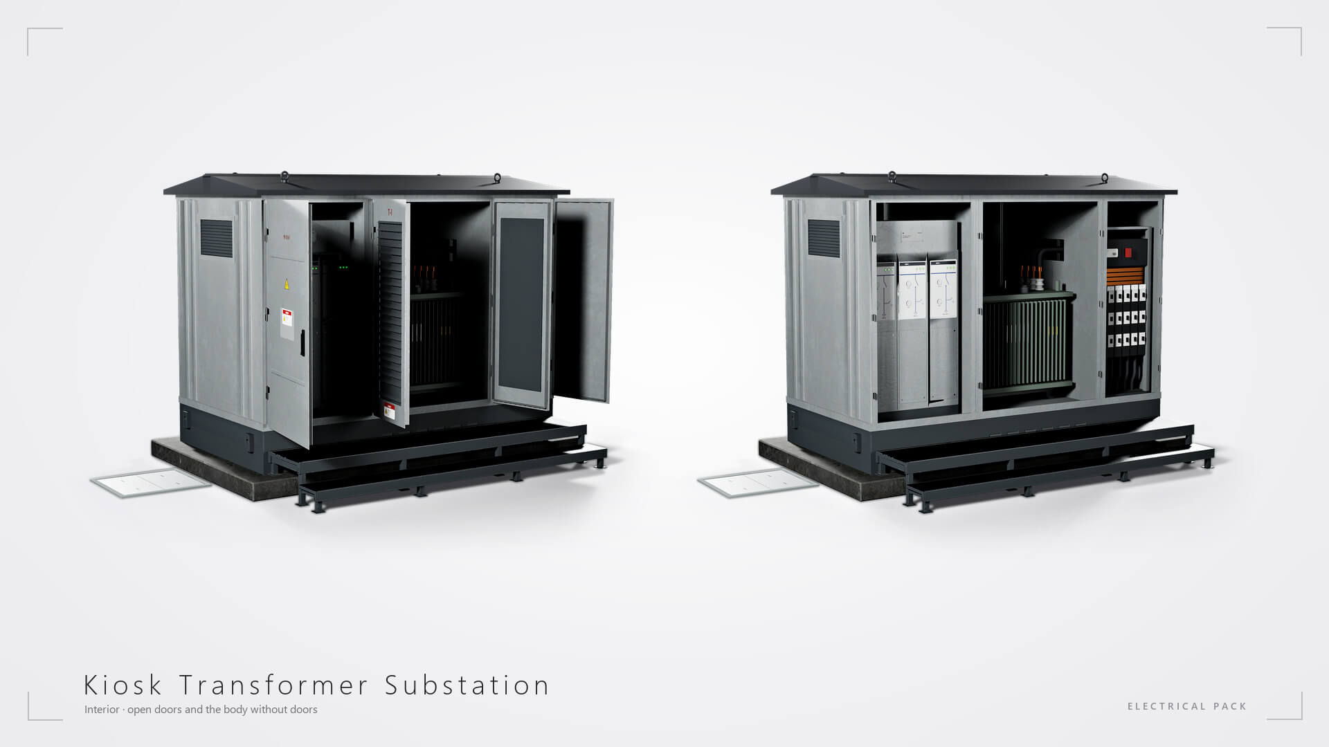 Electrical Utility Transformer Box Pack 3D Model