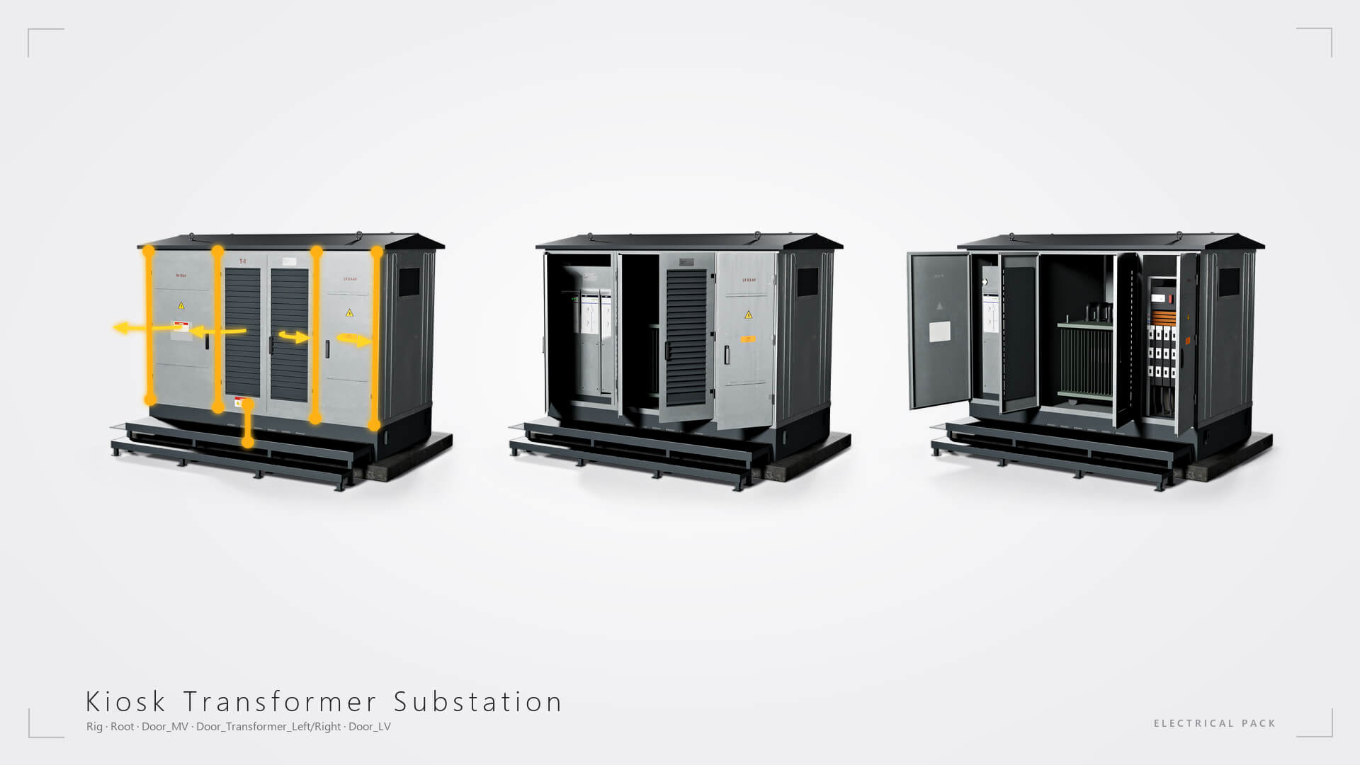 Electrical Utility Transformer Box Pack 3D Model