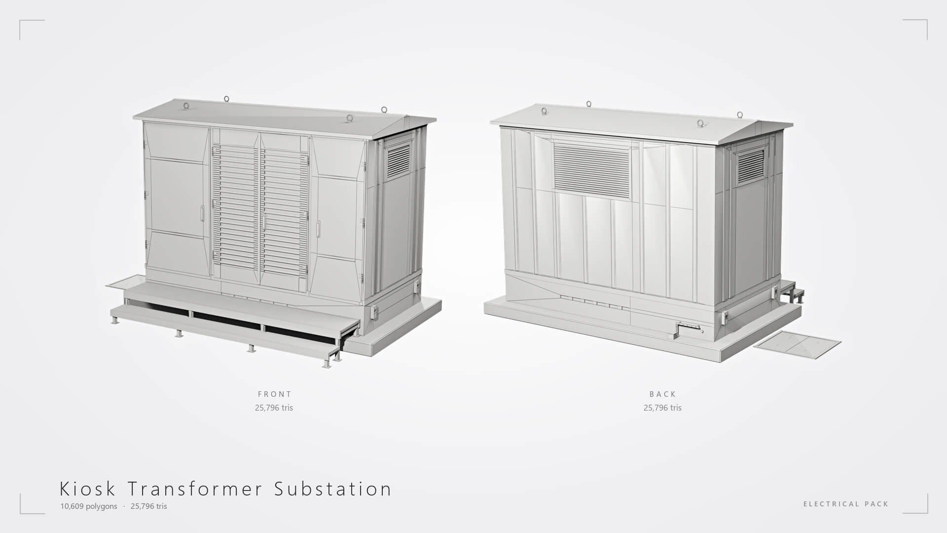 Electrical Utility Transformer Box Pack 3D Model