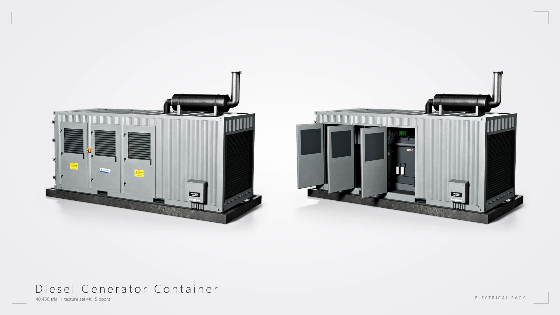 Electrical Utility Transformer Box Pack 3D Model