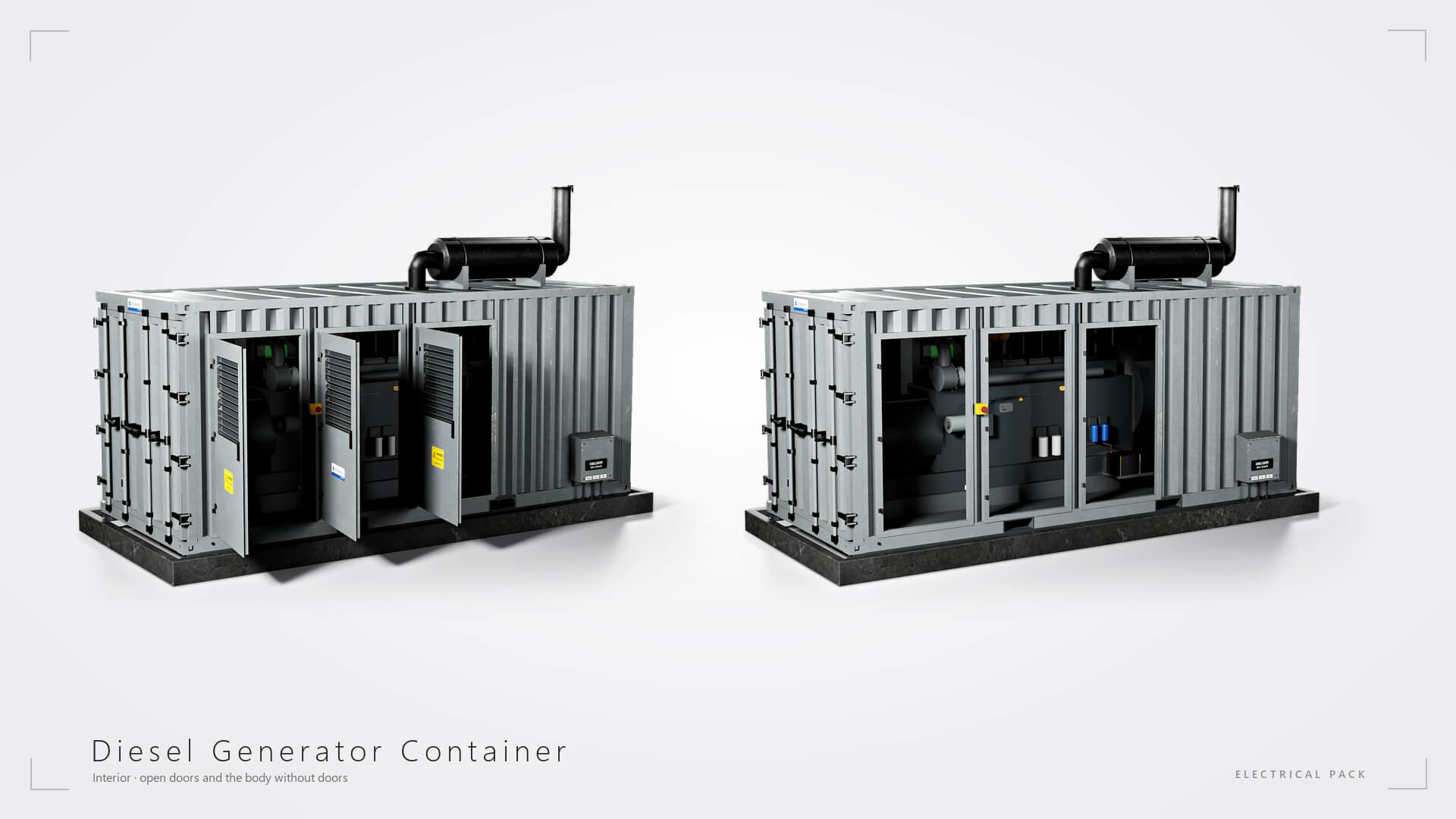 Electrical Utility Transformer Box Pack 3D Model