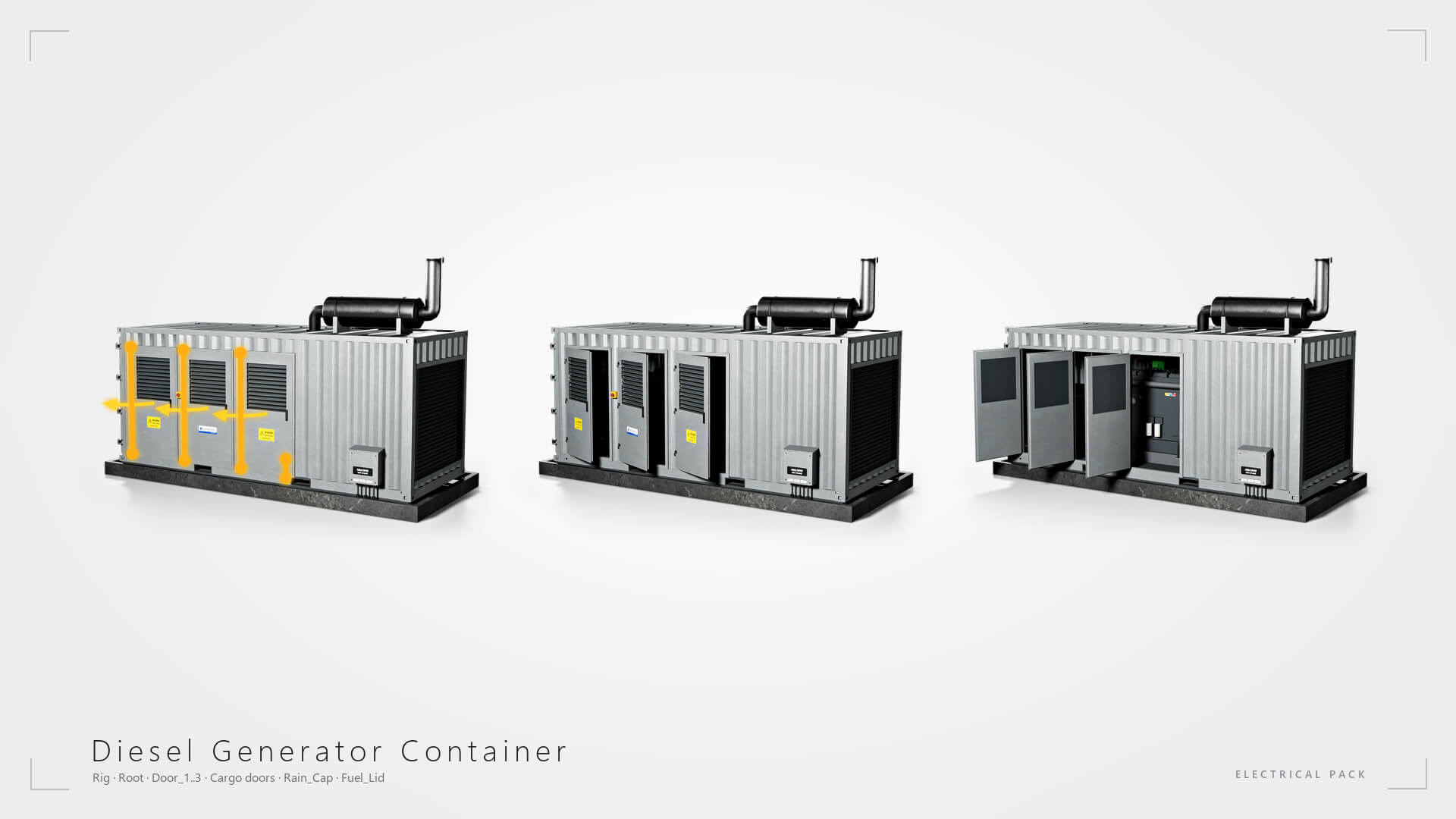 Electrical Utility Transformer Box Pack 3D Model