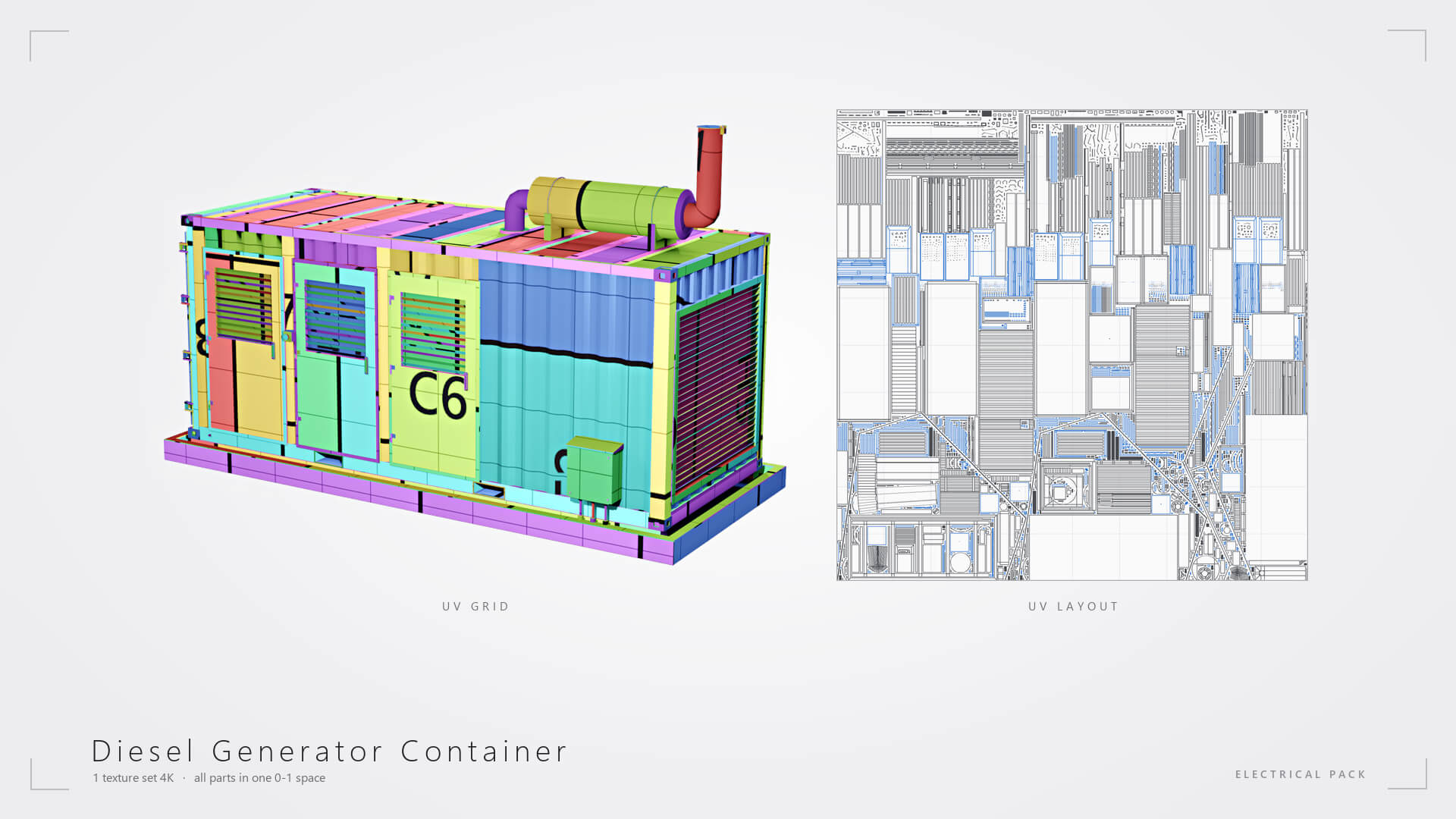 Electrical Utility Transformer Box Pack 3D Model