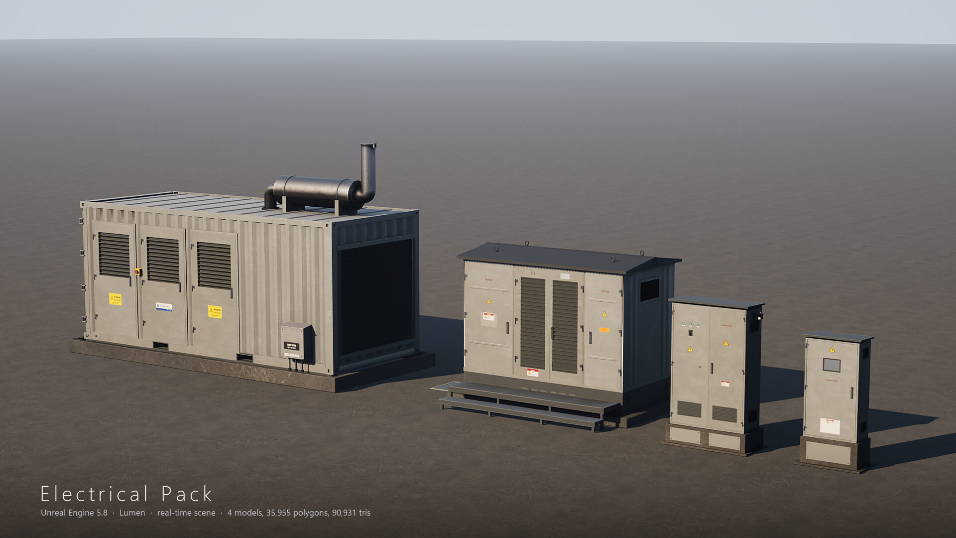 Electrical Utility Transformer Box Pack 3D Model