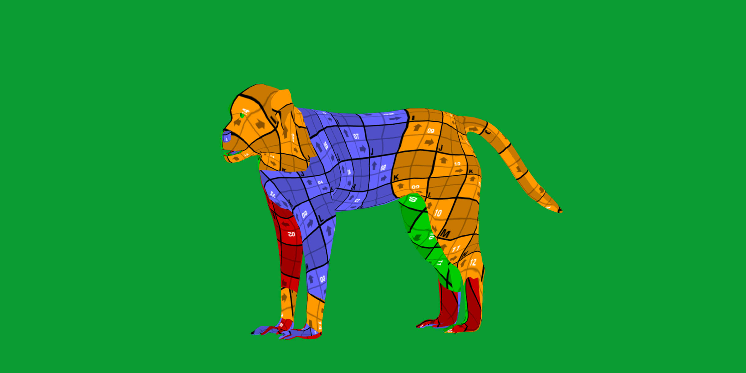 Rhesus Macaque Monkey 3D Model
