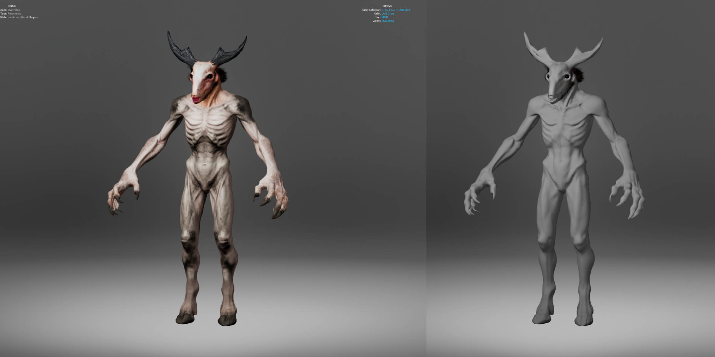 Wendigo Monster Character 3D Model