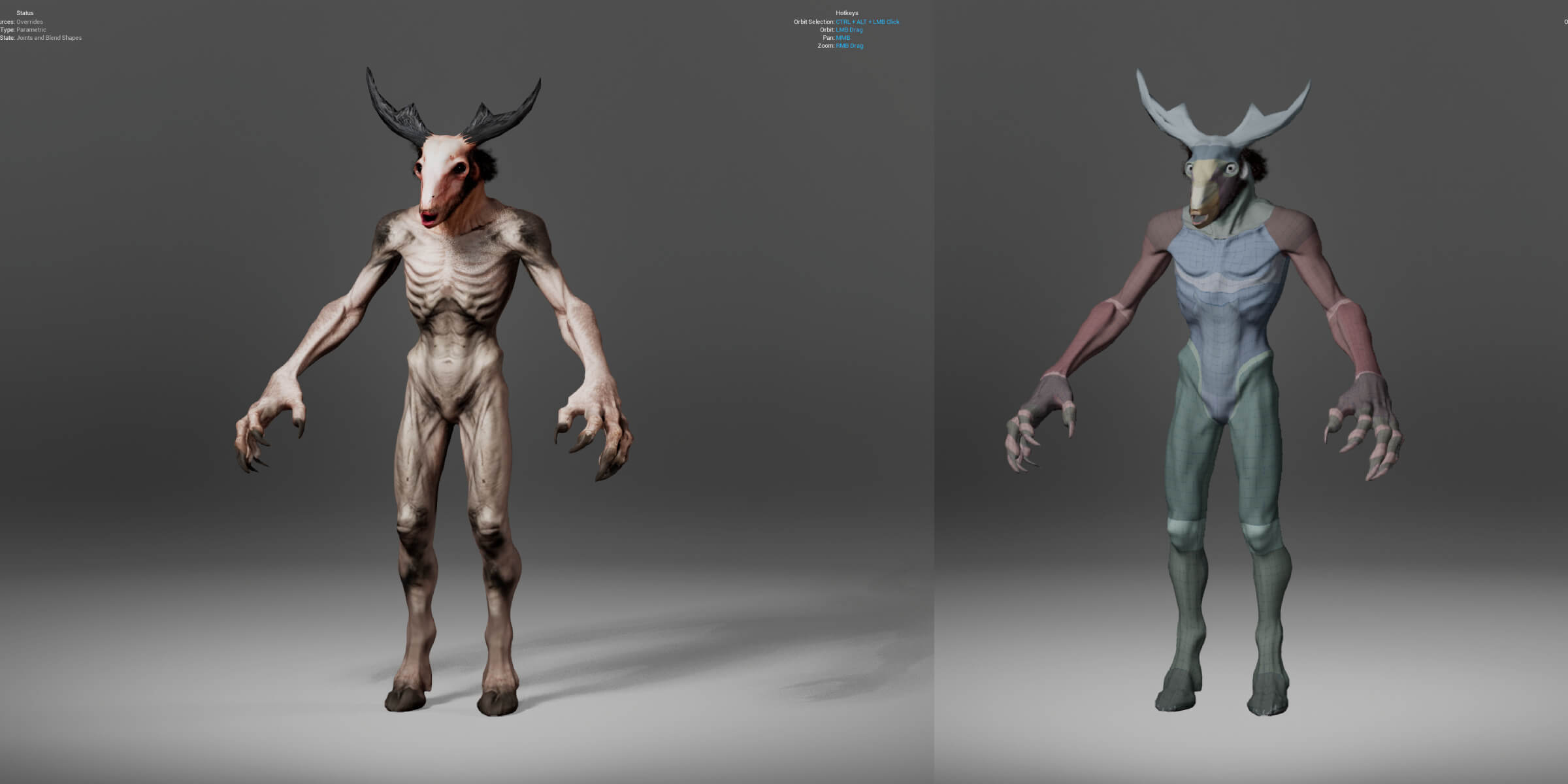 Wendigo Monster Character 3D Model