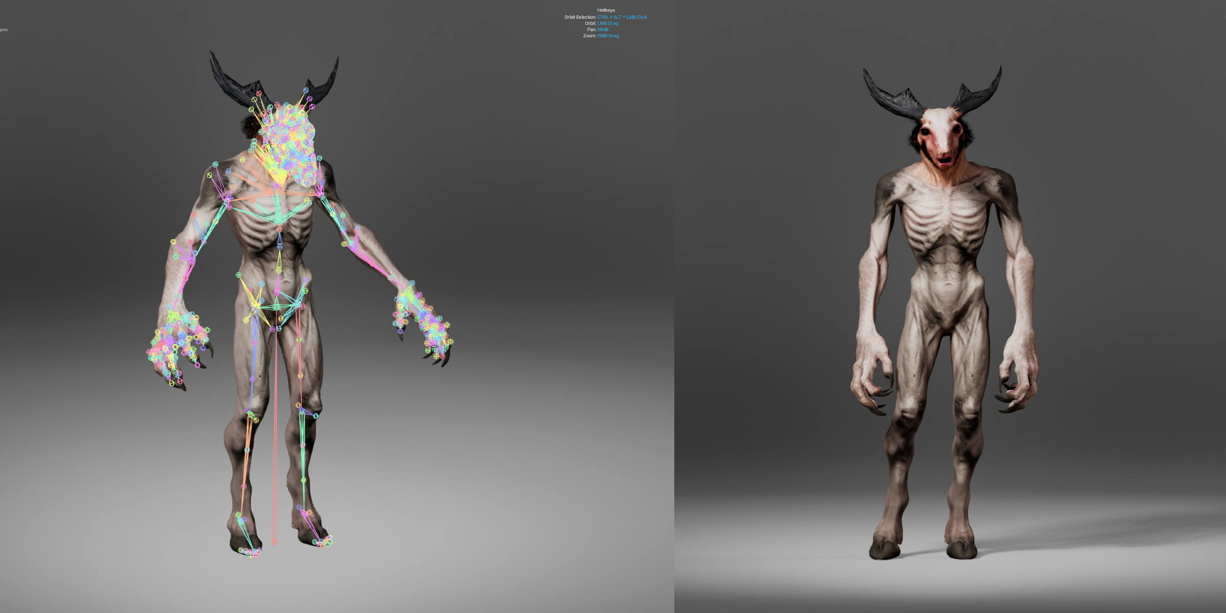 Wendigo Monster Character 3D Model