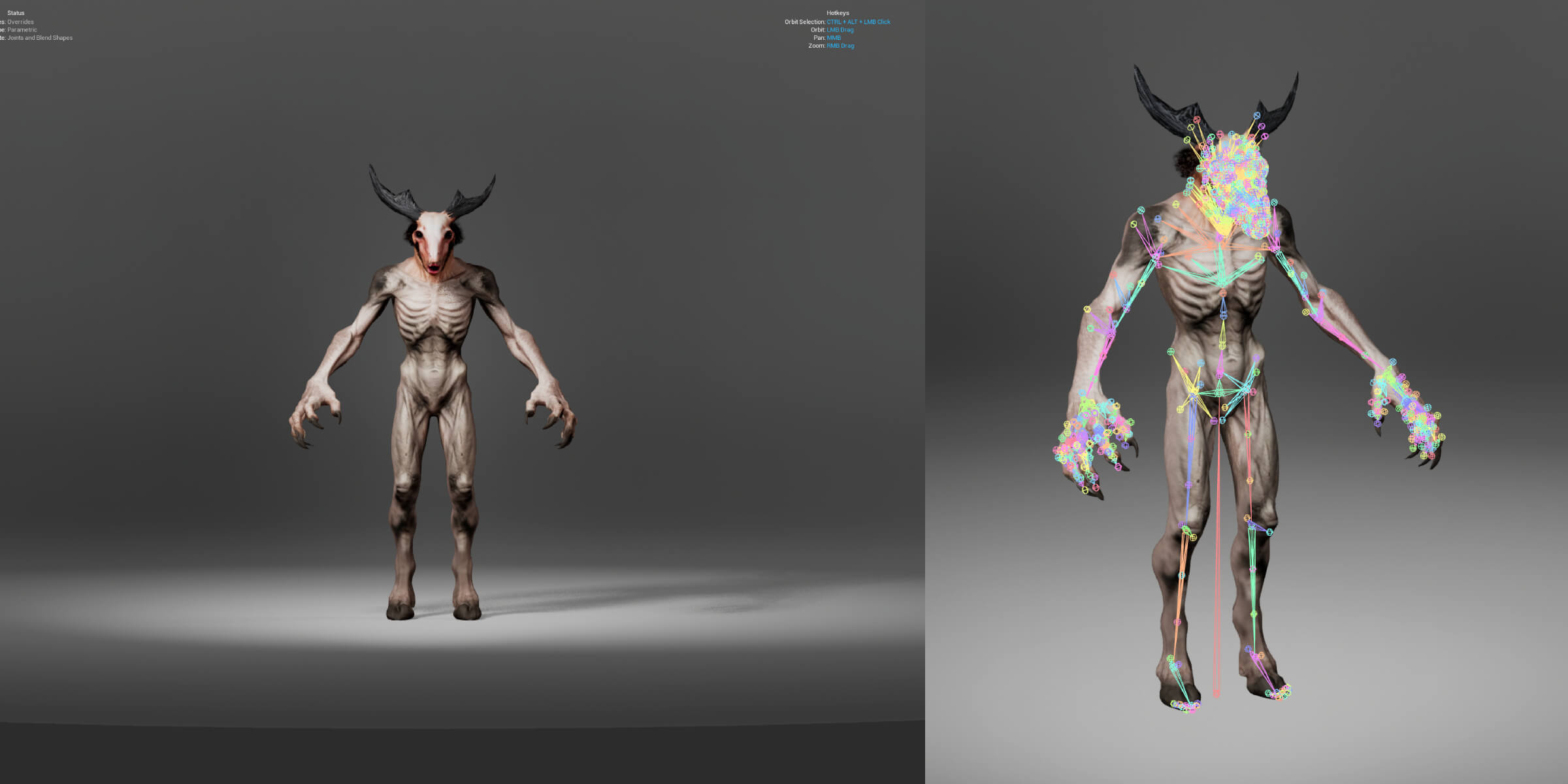 Wendigo Monster Character 3D Model