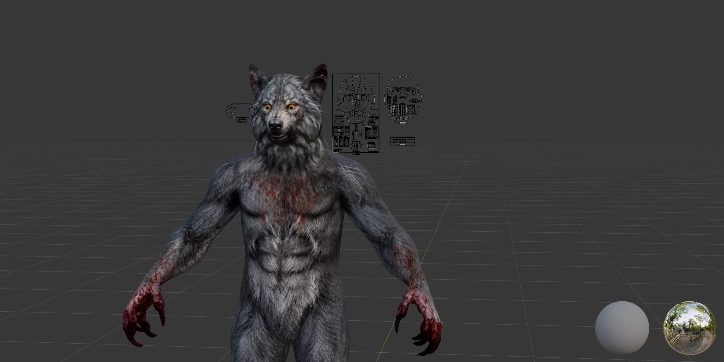 Werewolf Metahuman Character 3D Model